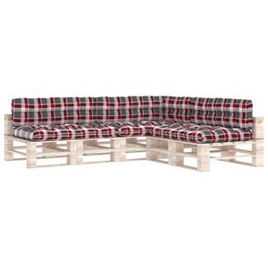 Juego de 7 Cojines para Sofá de Exterior con Diseño a Cuadros Rojos, 100% Poliéster, Colección de Cojines Elegantes - Product Image 2