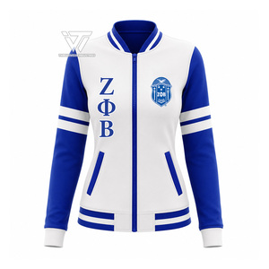 Vêtements de la sororité grecque Zeta Phi Beta en gros, veste varsity pour femmes, veste zippée personnalisée avec lettres brodées - Product Image 1