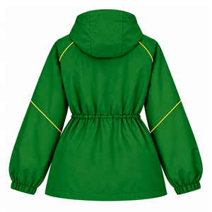 Chaqueta Impermeable con Capucha Verde para Mujer Chi Eta Phi, Cortavientos con Cremallera Completa, Cintura Ajustable con Cordón, Abrigo Anorak para Exteriores - Product Image 4