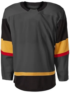 Maillot de hockey sur glace personnalisé vert foncé et blanc, uniforme d'équipe, maillot de sport à manches longues, col en V, design avec nom et numéro, rayé, vente en gros - Product Image 3