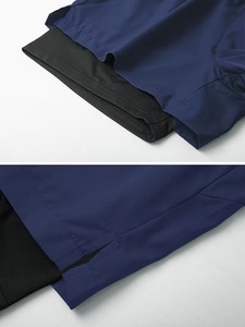 Men's Navy Blue Quick Dry Sport Shorts With Pockets Elastic Waist <b>Mid</b> Length Solid Color Athletic Workout Running Shorts - Product Image 5