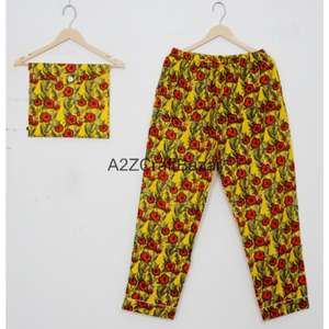 Pijama de Manga Larga para Mujer, 100% Algodón, Estilo Vintage de Lujo, Estampado Floral, Cintura Elástica, Suave y Transpirable, Conjunto de Pijama para Verano - Product Image 3