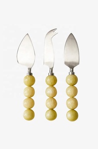 Juego de cuchillos para queso hechos a mano con mango de resina, rebanador de queso de acero inoxidable, cuchillos para servir, aptos para lavavajillas y microondas, utensilios de cocina - Product Image 6