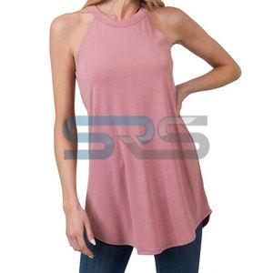 Últimas Novedades: Camiseta sin Mangas para Mujer, Transpirable, Tejida, Ecológica, de Secado Rápido, Cuello Redondo, Estilo Casual, Color Sólido, Servicio OEM - Product Image 5