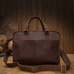 Maletín de Cuero 100% Genuino, Vintage, Resistente, para Oficina y Negocios, Impermeable, Casual, para Hombre, Modelo LLB-0325 - Product Image 1