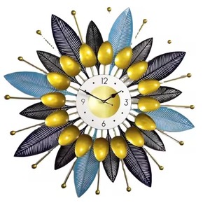 High On Demand Black Metal Wall <b>Clock</b> Abstract Geometric Design Quartz Analog Round Hanging Living Room Decor <b>Clock</b> - Product Image 6