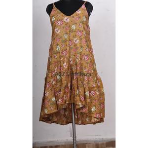 Robe moulante mi-longue à col carré en coton écologique pour femmes, imprimé numérique floral, sexy, moderne, vintage - Product Image 5