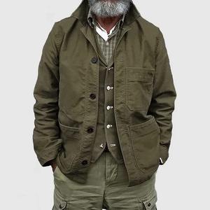 Chemise de chasse à manches longues en twill de coton 100% noir de qualité supérieure, coupe ample, couleur unie, vêtements d'extérieur décontractés en coton - Product Image 4