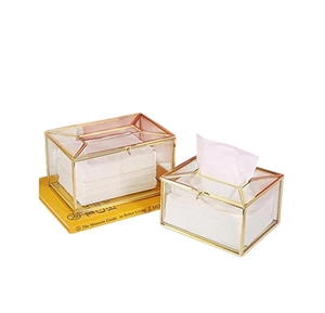Restaurant <b>Tissue</b> Box Organizer Gold and <b>Black</b> Free Standing Design for Home Use Traditional Chinese Style Metal <b>Tissue</b> Box - Product Image 6