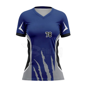 Nouveauté Chemises de softball à col en V imprimées avec logo Tissu 100% polyester Chemises de softball à col en V - Product Image 3