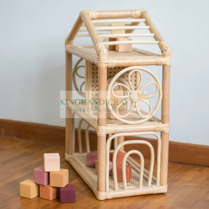 Muñecas y juguetes portátiles de ratán para niños, casa de muñecas de ratán natural y sostenible, muebles y accesorios al por mayor - Product Image 4