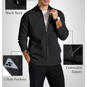 Pull cardigan à manches longues pour homme, pull en tricot, pull zippé pour homme, vêtements d'hiver - Product Image 4