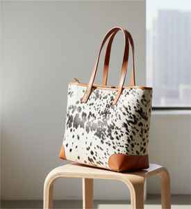 Sac fourre-tout en cuir véritable avec fermeture éclair et broderie, couleur unie, personnalisable, pour femme, LHTB-0046 - Product Image 2