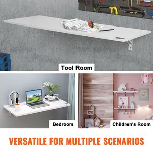 Wall Mounted 43.3 X 18 Inches <b>Foldable</b> Table Floating Iron Bracket <b>Desk</b> for <b>Small</b> Spaces <b>Foldable</b> <b>Desk</b> for Wall Mount - Product Image 6