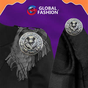 Broche Antiguo para Kilt de Hombre con Diseño de Cardo Escocés, 3 pulgadas (7 cm) de Diámetro - Product Image 4