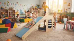 Wooden <b>Slide</b> With Ladder And Platform For Kids <b>Indoor</b> Play Set 2-10 Years Home Use - Product Image 5