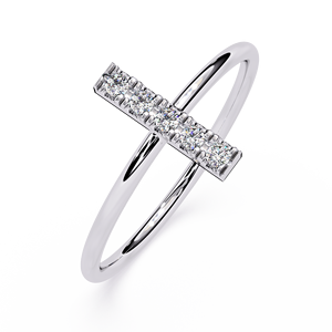 Anillo de Diamante Cultivado en Laboratorio con Cruz de Oro, Corte Brillante, Color E, Certificado IGI, Chapado en Oro de 18 Quilates, Joyería Religiosa Unisex de Lujo, Loista - Product Image 2