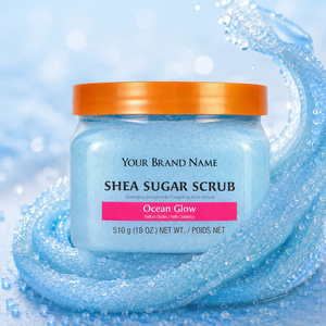 Exfoliante Corporal de Azúcar y Manteca de Karité Ocean Glow de Marca Privada OEM con Ácido Hialurónico y Aceites Naturales, Hidratante Profundo - Product Image 1