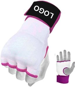 Gant d'entraînement sans doigts avec support de poignet en velcro, léger, respirant, noir, bordure verte, pour la boxe, les arts martiaux, unisexe, adulte - Product Image 2