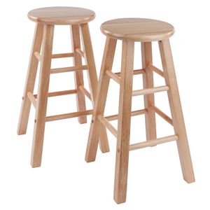 Set di 2 Sgabelli da Bar Naturali con Caratteristiche da Bancone - Product Image 1
