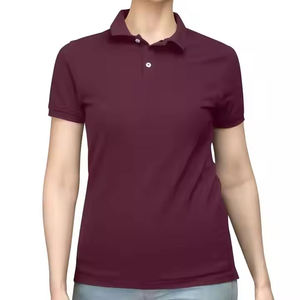 Camiseta de Algodón Elástica en 4 Direcciones de Alta Calidad, a Cuadros, Manga Corta, Transpirable, Antipilling, Casual, Moderna y Clásica para Mujer, Venta al Por Mayor a Bajo Precio - Product Image 2