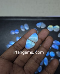 <b>Rainbow</b> Moonstone Pair Top Grade Quality 100% Natural Cabochon Loose Gemstone For Making Earring Stones Moonstone Crystal Bulk - Product Image 3