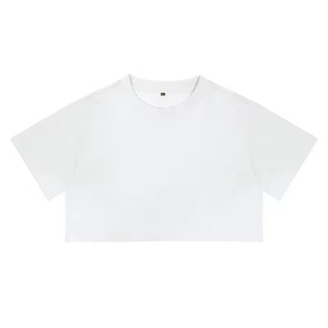 เสื้อครอปท็อปแขนสั้นผู้หญิงสั่งทำขายส่ง เสื้อยืดแฟชั่นผ้าฝ้ายแขนสั้นสำหรับสุภาพสตรี - Product Image 5