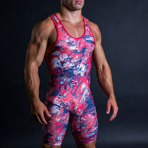 Traje de sublimación para levantamiento de pesas y lucha libre para hombre, 100% poliéster spandex, uniforme de lucha libre - Product Image 1