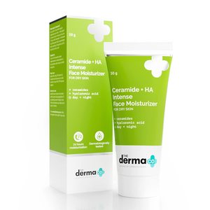 Crème hydratante intense Derma Co Ceramide + HA avec acide hyaluronique |   Répare les peaux sèches et ternes |   Retient l'humidité |   50 g - Product Image 1