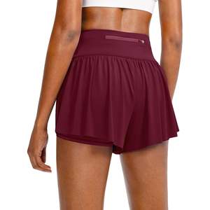 Women's High-Waisted Flowy Tennis Skirt <b>Shorts</b> with 4-Pockets and Butterfly Design Athletic Workout Clothing - Product Image 6