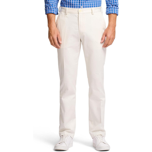 Pantalon chino en twill de coton blanc uni de haute qualité pour homme, coupe droite, respirant, durable, décontracté, vente en gros - Product Image 1