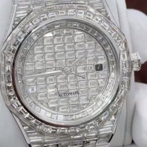 Reloj de Alta Calidad Personalizado con Diamantes Cultivados en Laboratorio, Estilo Hip Hop, Regalo para Hombre - Product Image 1