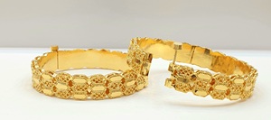 Pulseras de Acero Inoxidable Chapadas en Oro de 24K al por Mayor, Brazaletes Elegantes de Alta Calidad, Joyería Chapada en Oro de 24K - Product Image 3