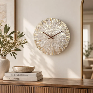 Horloge murale décorative ronde en nacre naturelle, en gros, pour salon, provenant du Vietnam - Product Image 3