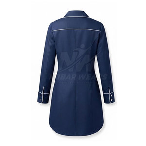 Elegante <span class=keywords><strong>Camice</strong></span> da Laboratorio Aderente per Donne, Manica Lunga, Abbigliamento Sanitario, Chiusura Frontale con Bottoni e Pratico Tasche Portaoggetti - Product Image 3