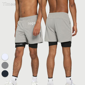 Men's Plus Size Double <b>Layer</b> Mesh Knitted Drawstring Casual Training Shorts Quick Dry Summer Fitness Gym Workout <b>Mid</b> Hot Canvas - Product Image 1