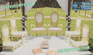 Hermosa boda india Mandap sillas para configuración al aire libre jardín boda Mandap Vidhi sillas conjunto al aire libre boda Mandap silla conjunto - Product Image 5