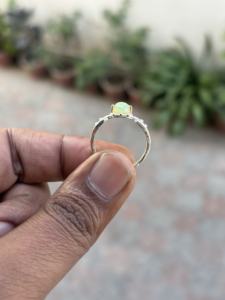 <b>Opal</b> Engagement Gift Statement <b>Ring</b> 925 Sterling <b>Silver</b> Peace Shape Cut AAA Quality Handmade Bezel Setting Classic Vintage Style - Product Image 3