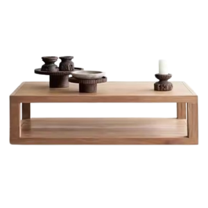 Table basse en bois de teck Double pour la salle à manger et le salon Table basse durable prix de gros - Product Image 1