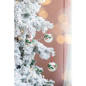 3.1 \ "Set di ornamenti per palline di Natale in feltro di lana Dia/Polyfoam di agrifoglio di bacche 8 palline appese Decorative per feste sull'albero - Product Image 3
