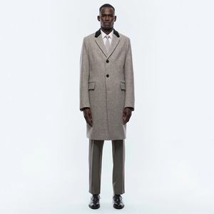 สินค้ามาใหม่ เสื้อโค้ทเทรนช์ผ้าขนสัตว์สำหรับผู้ชาย ฤดูใบไม้ผลิ/ฤดูใบไม้ร่วง/ฤดูหนาว ปกคอปกยาว ติดกระดุมแบบปกปิด กันน้ำ ระบายอากาศได้ดี - Product Image 3