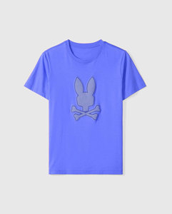 Green <b>Men's</b> Short Sleeve O-Neck T-<b>Shirt</b> Embroidered Bunny <b>Skull</b> Pattern Casual Regular Fit Knitted Fabric 100% Cotton Breathable - Product Image 3