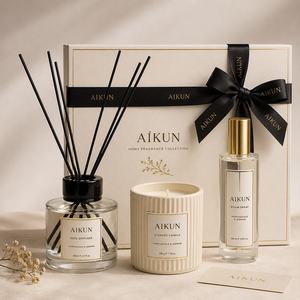 ชุดของขวัญน้ำหอมกระจายกลิ่น AIKUN พร้อมภาชนะเซรามิกเคลือบด้าน และขวดแก้วหนาสำหรับตกแต่งบ้าน - Product Image 2