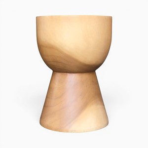 Dried Solid Suar Wood <b>Stool</b> Natural Grain Hand Carved Accent Side <b>Table</b> Modern Rustic Monkey Pod Wood End <b>Table</b> for Living Room - Product Image 1