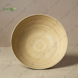 Bol sur pied long en bambou fait à la main, bol décoratif écologique pour servir à la maison, au restaurant, à l'hôtel - Product Image 6