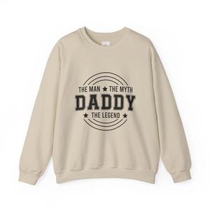 Sudadera Unisex de Cuello Redondo, 100% Algodón, para Invierno, con Estampado Digital Bordado, Diseño 'Daddy the Man the Myth the Legend' - Product Image 1