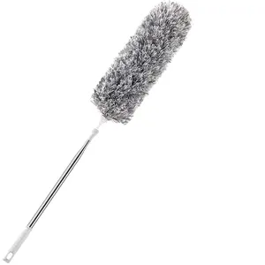 Wholesales Stainless Steel Ceiling Cleaning Duster Long Telescopic Extendable Flexible feather Microfiber Duster with telescop
