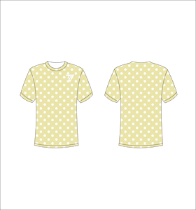 T-shirt jaune à pois pour homme, manches courtes, col rond, coupe classique, imprimé, coton respirant, logo sur le devant - Product Image 1