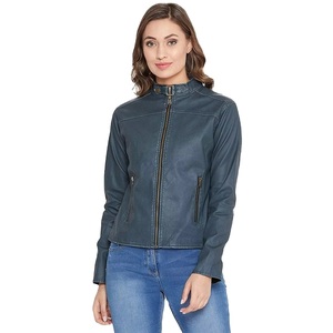Blouson unisexe en cuir de vachette, coupe ajustée, style motard, imperméable, écologique, toucher doux, fermeture éclair, vêtement d'extérieur tendance pour l'hiver - Product Image 1