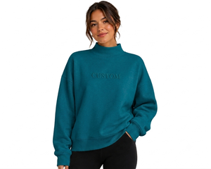 Sudadera Clásica Oversize de Cuello Alto para Mujer, Cómoda para el Día a Día, Manga Larga, Colección de Moda, Proveedor de Marca Privada - Product Image 1
